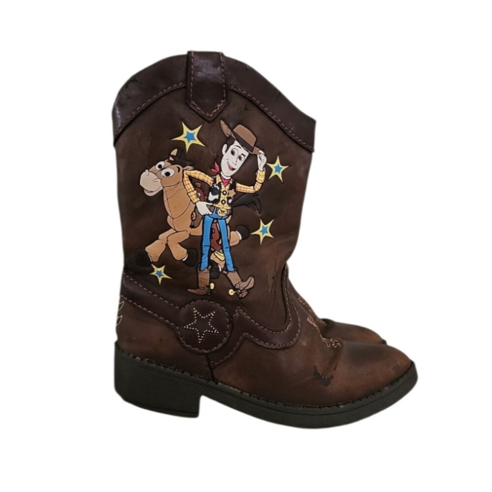 Disney Toy Story Woody Cowboy Boots Youth Size 8 Brown Western Costume Boots